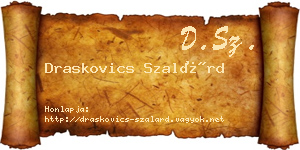 Draskovics Szalárd névjegykártya